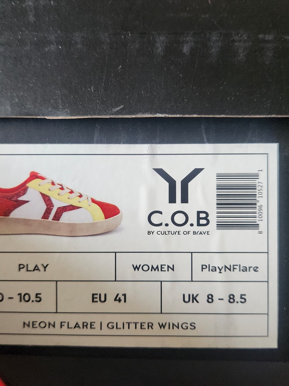 C.O.B Neon Flare Glitter Wings Women’s Sneakers - Red/Yellow